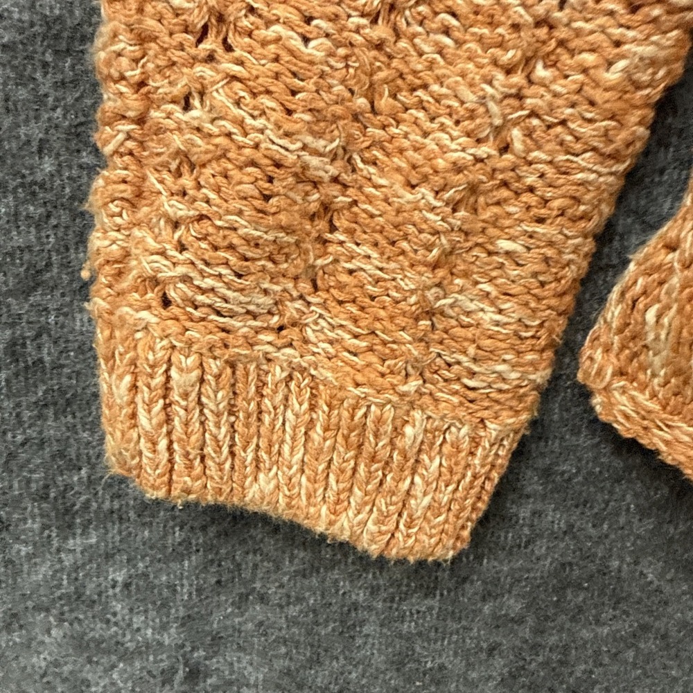 Natural Reflections Sweater Womens Orange Hooded‎ Knit Pullover Pocket - Picture 5 of 8